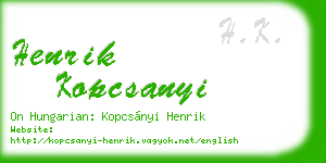 henrik kopcsanyi business card