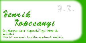 henrik kopcsanyi business card